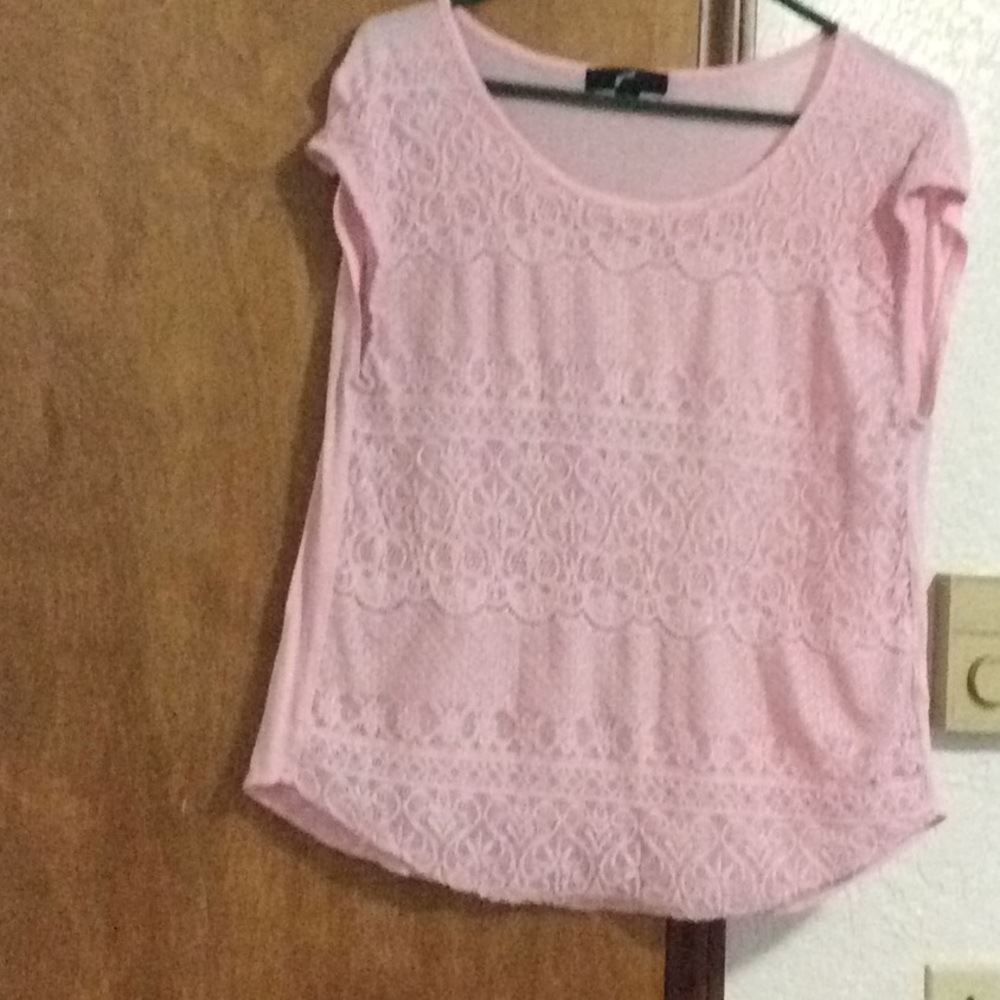 Pink, lacy, top
